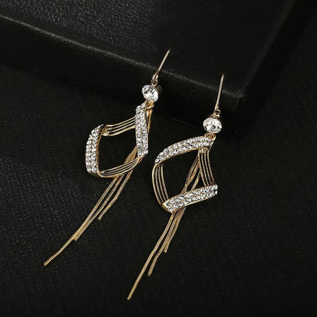 Molded Crystal Texture Gold Plated Ear Tops - Golden - Shop N Save