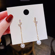 Long Fringed Earrings: S925 Silver, Pearl Luxury, Gold Women - Shop N Save
