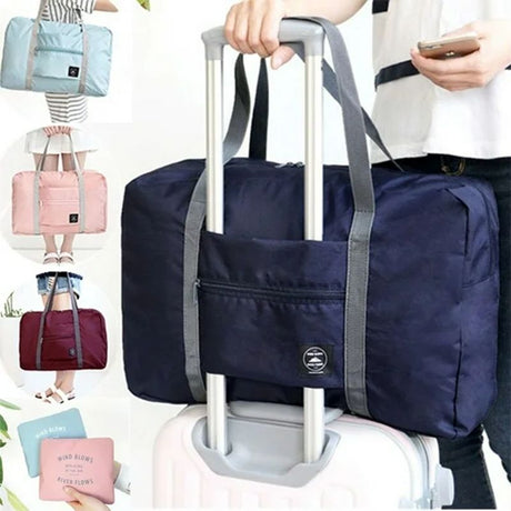 Foldable Waterproof Duffel: Lightweight Travel Bag for Sports &amp; Vacation (Dark Blue) - Shop N Save