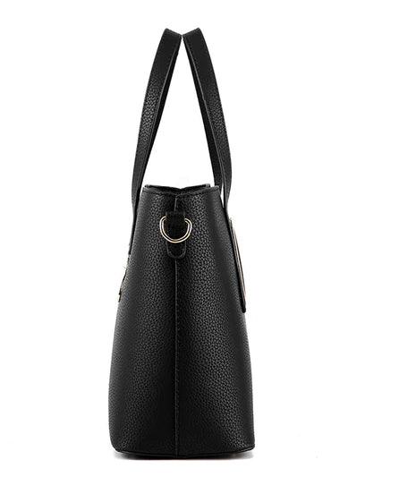 Two Pieces PU Leather Formal Bag Set - Black - Shop N Save