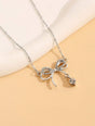 Rhinestone Bow Charm Necklace: Elegant Sparkle Jewelry - Shop N Save