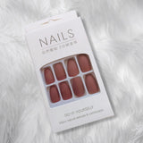 Matte Coffin Fake Nails - 24pcs Easy Wear &amp; Unload, Trendy Medium Length - Shop N Save