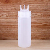 Twist Cap Squeeze Plastic Bottle For Ketchup Mustard Mayo Sauce 300ML White - Shop N Save