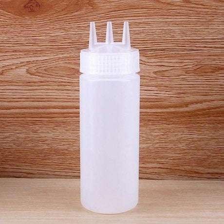 Twist Cap Squeeze Plastic Bottle For Ketchup Mustard Mayo Sauce 300ML White - Shop N Save