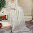 3 Piece Fancy Embroidery Dress - Stylish Light Weight Chiffon Organza Fabric Suit Indian Pakistani Fancy Embroidered Dress For Events Party Outdoor Dress - Offwhite - Shop N Save