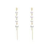 Pearl Patched Multi Layered Earrings Pair - Golden - Shop N Save