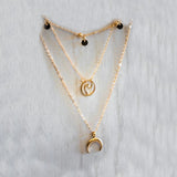 Gold Moon Wave Necklace - Elegant Layered Jewelry for Versatile Style - Shop N Save