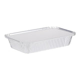 Hotpack Disposable Food Storage, Take away Aluminum Rectangle Food Container Silver 890ml with Lid, 50 Pieces - Shop N Save