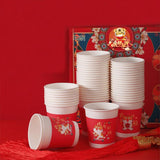 Disposable Paper Cup For Tea Or Coffee 50 Pcs - Red