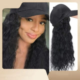 European and American foreign trade wig women's hat one-piece long curly peaked cap