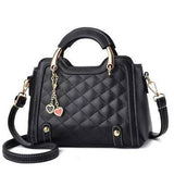 Ladies Fashion Quilted Design Handle Bag - Black - Shop N Save