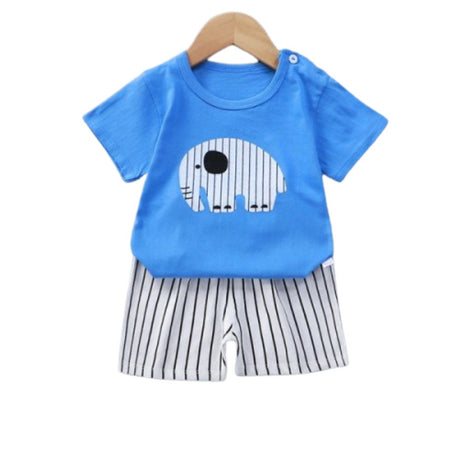 Breathable New Born Short Sleeve Two Piece Cotton Outfit Matching Set - Shop N Save