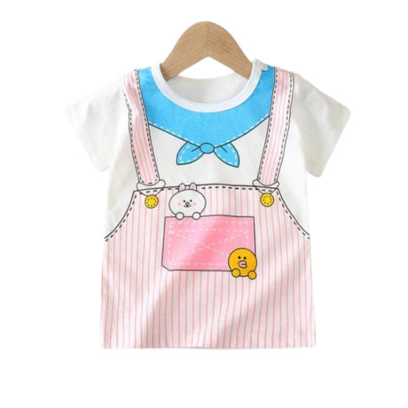 New Born Pure Cotton Short-Sleeved T-Shirt 0-7 Months Old - Pink - Shop N Save
