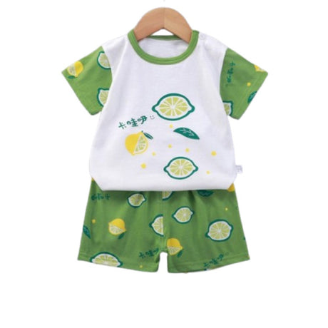Breathable New Born Short Sleeve Two Piece Cotton Outfit Matching Set - Shop N Save
