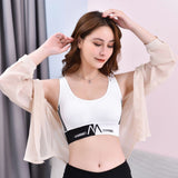 U-Shape Back Borders Sports Women Bra - White - Shop N Save