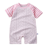 Pure Cotton Short-Sleeved Newborn Baby Jumpsuit - Pink - Shop N Save