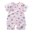 Pure Cotton Short-Sleeved Newborn Baby Jumpsuit - Pink - Shop N Save
