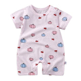 Pure Cotton Short-Sleeved Newborn Baby Jumpsuit - Pink - Shop N Save