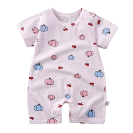 Pure Cotton Short-Sleeved Newborn Baby Jumpsuit - Pink - Shop N Save