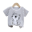 3-6 Months Infant Baby Boy T-Shirt - Newborn Baby Girls Cartoon Print Short Sleeves Round Neck T-Shirt For Kids - Black And White - Shop N Save