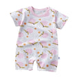 Newborn pajamas pure cotton short-sleeved baby jumpsuit - White - Shop N Save