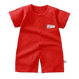 Pure Cotton Short-Sleeved Newborn Baby Jumpsuit - Red - Shop N Save
