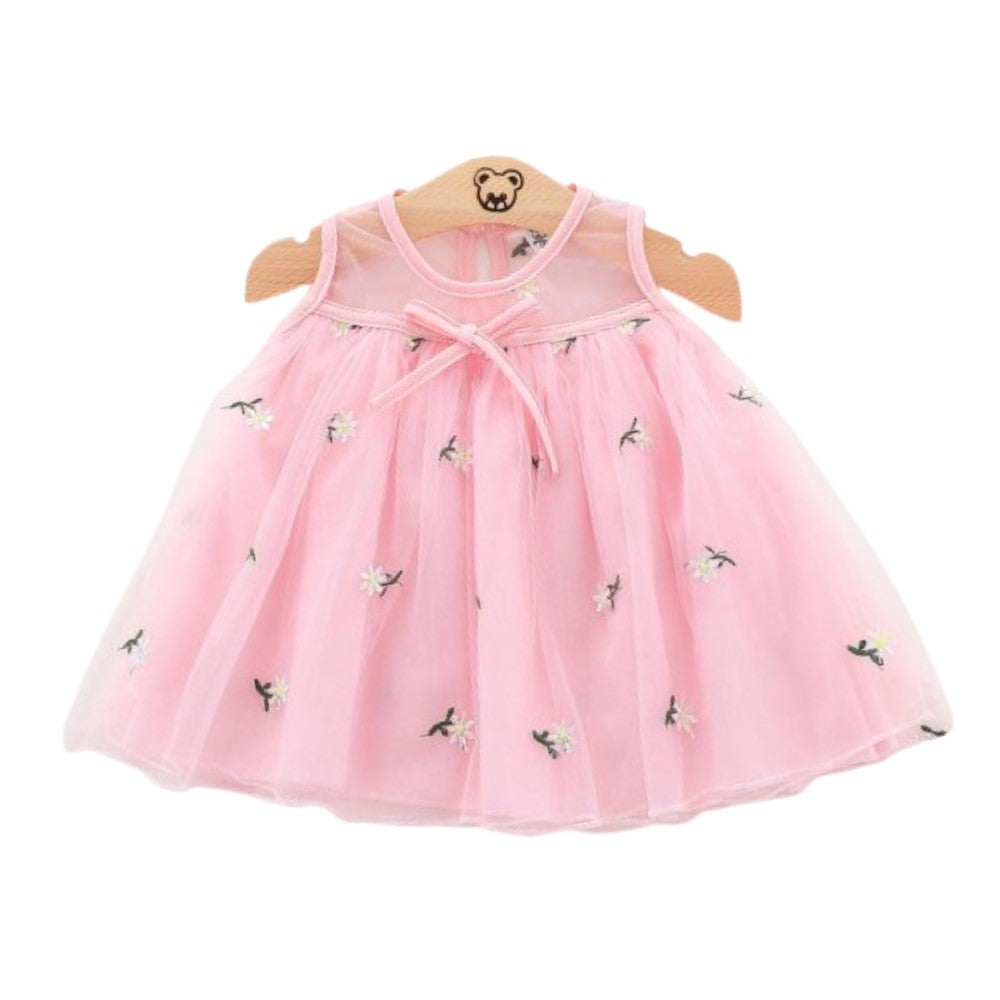 Sleeveless Lace and Knee Full Cotton Vest Princess Dress - Shop N Save