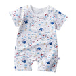 Pure Cotton Short-Sleeved Newborn Baby Jumpsuit - White - Shop N Save