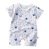 Pure Cotton Short-Sleeved Newborn Baby Jumpsuit - White - Shop N Save