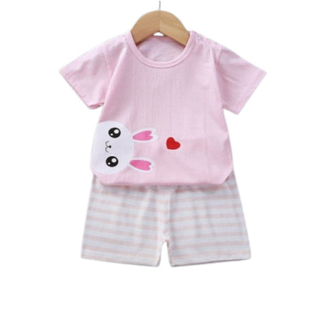 Breathable New Born Short Sleeve Two Piece Cotton Outfit Matching Set - Shop N Save
