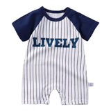 Pure Cotton Short-Sleeved Newborn Baby Jumpsuit - Blue - Shop N Save