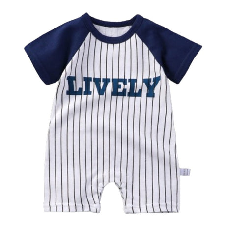 Pure Cotton Short-Sleeved Newborn Baby Jumpsuit - Blue - Shop N Save