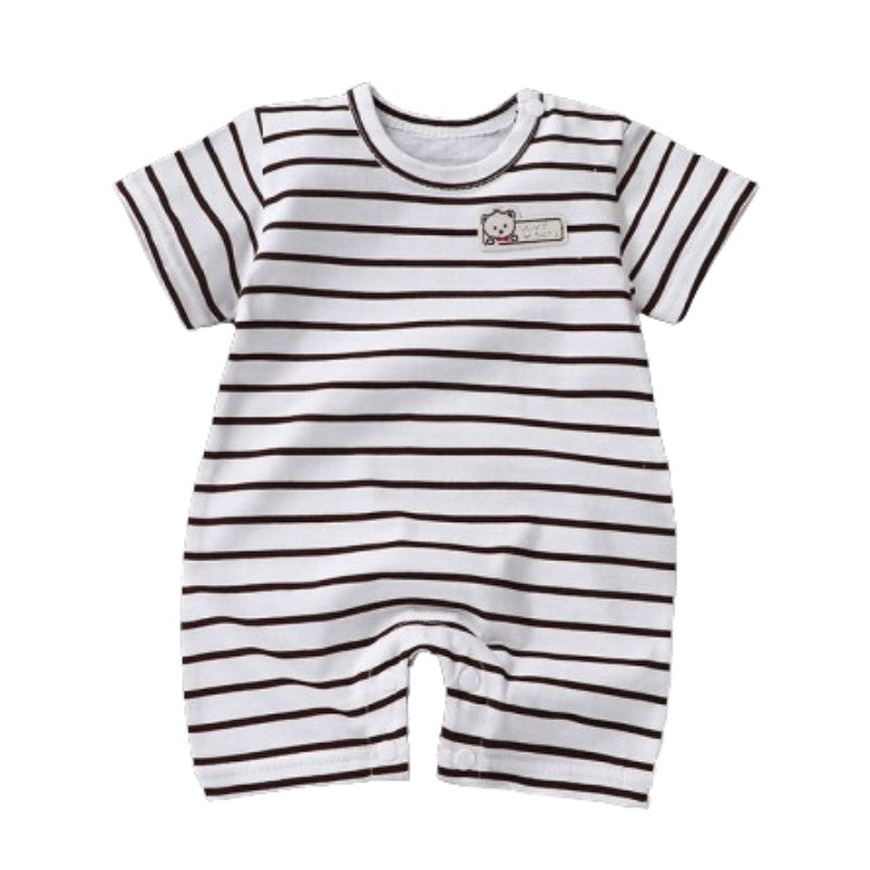 Pure Cotton Short-Sleeved Newborn Baby Jumpsuit - White - Shop N Save
