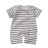 Pure Cotton Short-Sleeved Newborn Baby Jumpsuit - White - Shop N Save