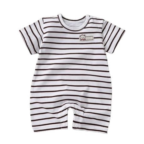 Pure Cotton Short-Sleeved Newborn Baby Jumpsuit - White - Shop N Save
