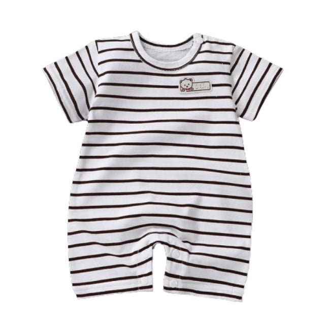 Pure Cotton Short-Sleeved Newborn Baby Jumpsuit - White - Shop N Save