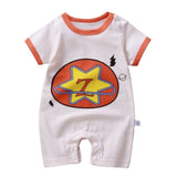 Pure Cotton Short-Sleeved Newborn Baby Jumpsuit - white - Shop N Save