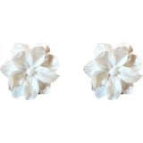 Bheema White Flower Ear Studs: Women's Party Fashion Accessories - Shop N Save