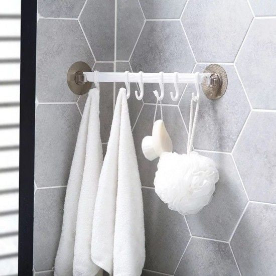 Wall Mounted Bathroom Organizer Hooks Multi Purpose Holder