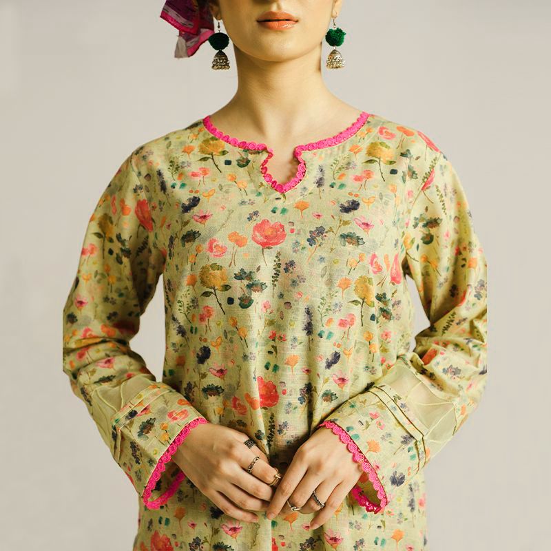 2 Piece Kurti Salwar Embroidery Set - Pure Cotton Collection Stylish Solid Color Light Weight Cotton Fabric Suit Top Bottom Salwar Kameez Indian Pakistani Embroidered Suit For Event Party Outdoor Dress - Maroon - Shop N Save