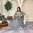 3 Piece Fancy Embroidery Dress - Stylish Light Weight Chiffon Fabric Suit Indian Pakistani Fancy Embroidered Dress For Events Party Outdoor Dress - Gray - Shop N Save