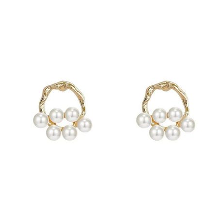 Vintage Irregular Studs: Fashionable Pearl Accents for Women - Shop N Save