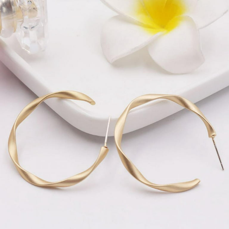 Hoop Drop Earring Set: Matt Twisted Metal, Gift-Worthy Jewelry - Shop N Save