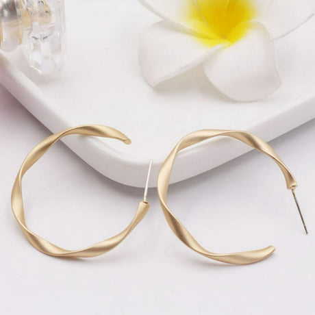 Hoop Drop Earring Set: Matt Twisted Metal, Gift-Worthy Jewelry - Shop N Save