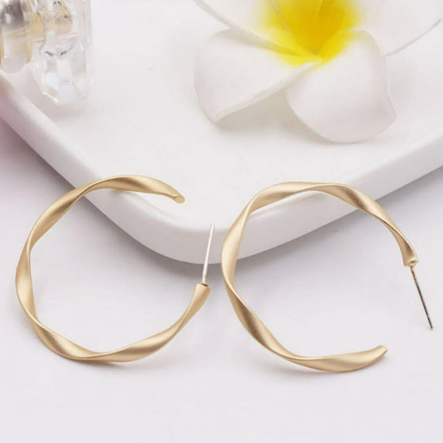 Hoop Drop Earring Set: Matt Twisted Metal, Gift-Worthy Jewelry - Shop N Save