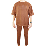 MON COE MASDCAD Long Shoulder Suede Blends Track Suit - (Brown)