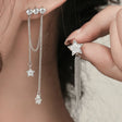 Star Asymmetrical Long Tassel Earrings - Silver - Shop N Save