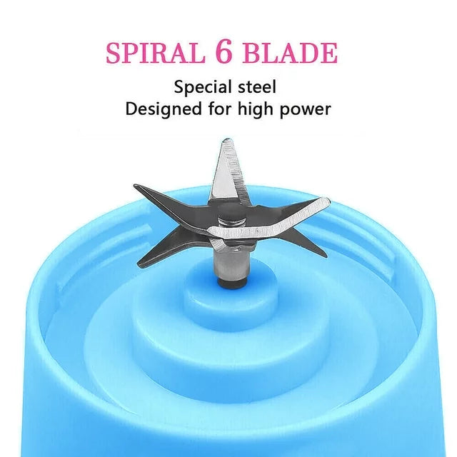 Portable USB Juicer: Rechargeable Blender for On-the-Go Mixing - 380ml - Shop N Save