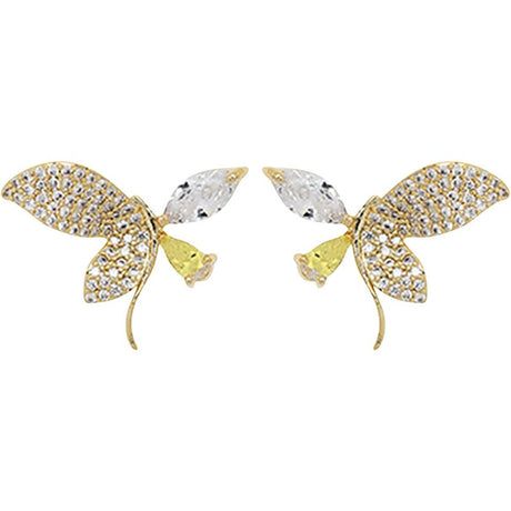 Diamond Stud Hamme Hoop Earrings: Fashionable Women's Jewelry - Shop N Save
