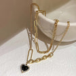 Carnelian &amp; Black Onyx Heart Necklace: Gold Charm Gift for Her - Shop N Save